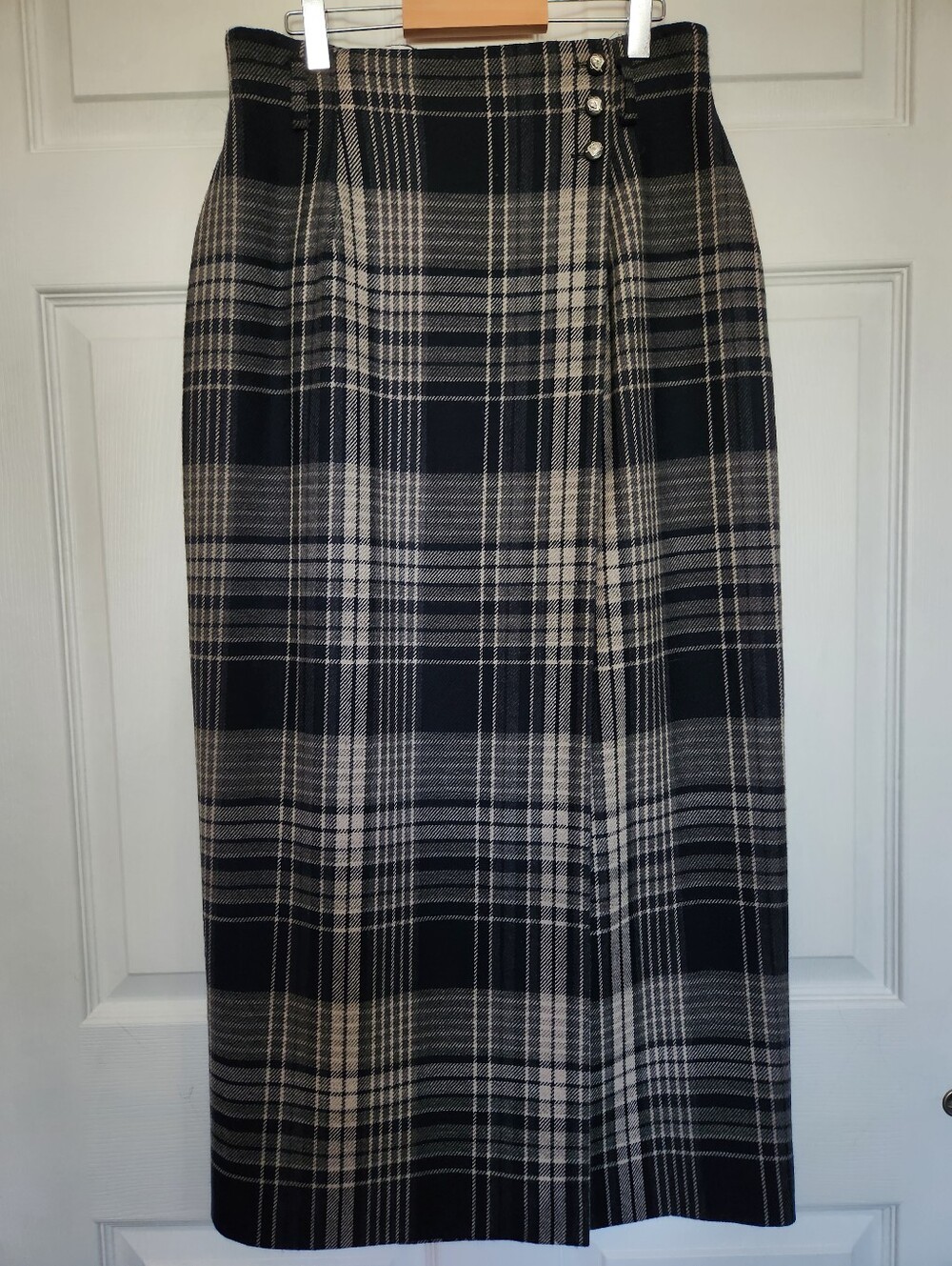 Ralph Lauren - Long Wool Plaid Skirt - Size 10